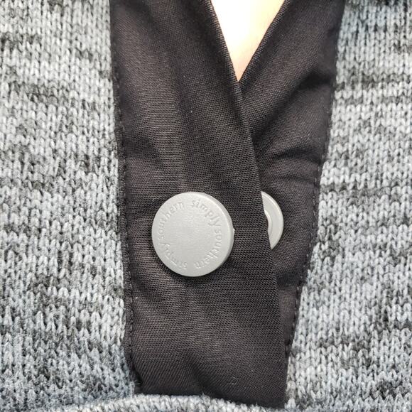 Simply Southern Sweater 1/4 Quarter Snap Button Knit Pullover Unisex M Gray - Picture 4 of 14